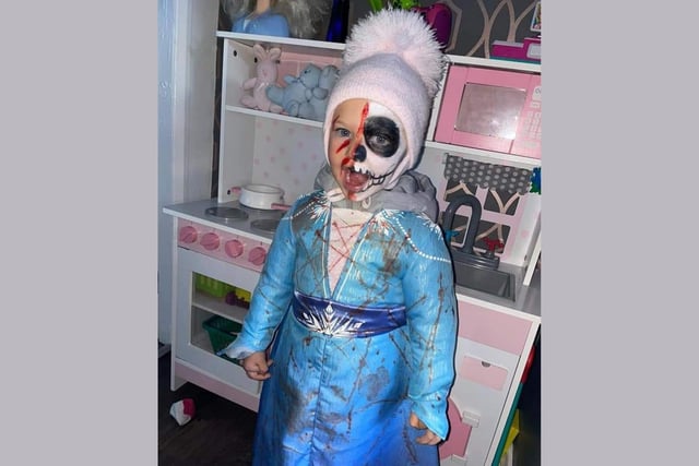 Autum is loving her namesake as an undead Frozen character.