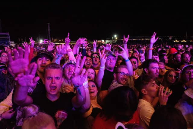 The crowd waiting for Royal Blood to headline the Common Stage on Sunday
Picture: Vernon Nash (290821-265)