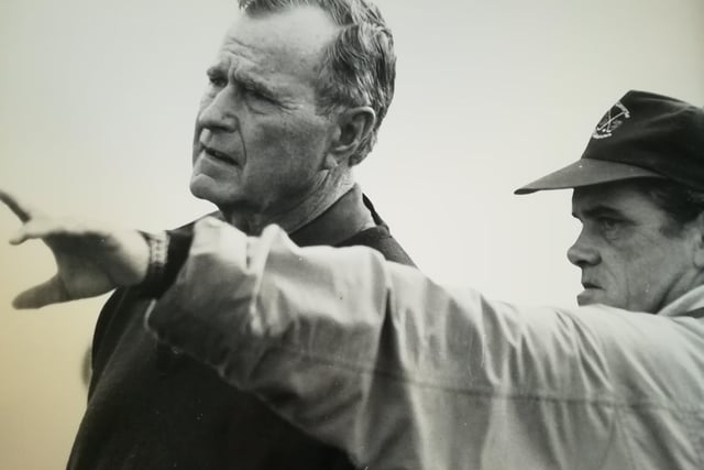 Former USA president, George Bush, playing golf at St Andrews in 1990s (Pic: Bill; Dickman, Fife Free Press)