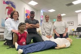 L-R Sheffield City Council employees and Kelly Wooller, first aid training