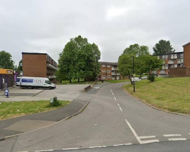A woman was taken to hospital with a stab wound after an incident in White Thorns View in Sheffield. Photo: Google