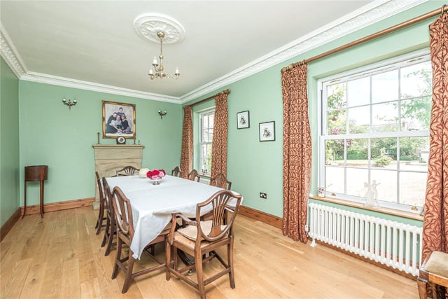As well as the kitchen diner, there is also a separate formal dining room which overlooks the sweeping driveway and front gardens.