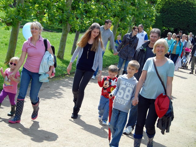 Mansfield's Smarties Day Nursery held a fundraising event at Rufford Country Park in 2012 pictured are some of the youngsters, staff, parents and grandparents who took part.