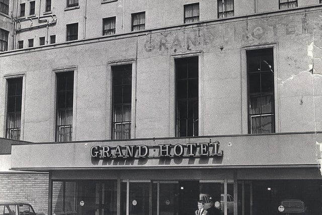 The entrance to Sheffield's Grand Hotel, which closed in 1971
