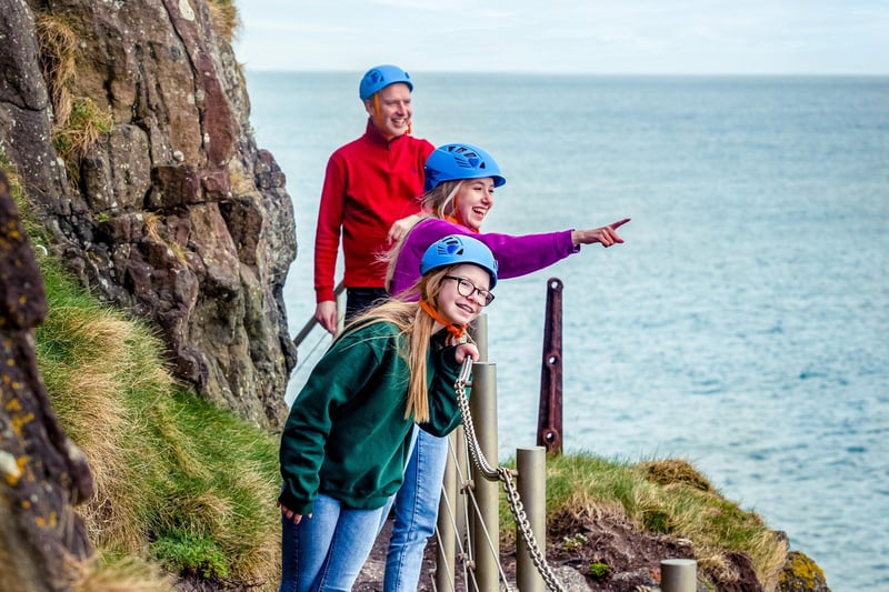 The Gobbins cliff path takes visitors across a suspension bridge, tunnels and along pathways in an up close and personal experience of the spectacular coastline.  It is suitable for older children or teenagers over 1.2 metres in height.