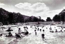 Picture shows some of the many people enjoying cooling waters of Millhouses Lido during today's sunshine - 28th August 1984