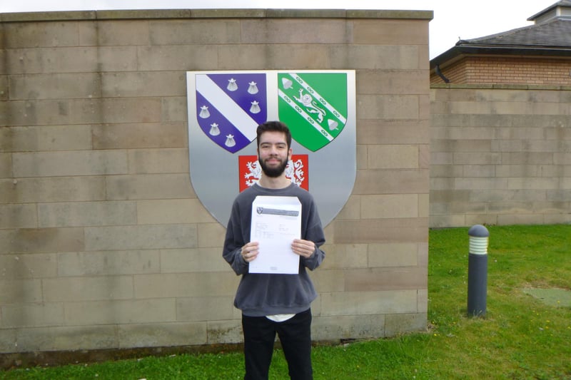 Netherthorpe School student Lewis Sterling looks over the moon with his A-Level results