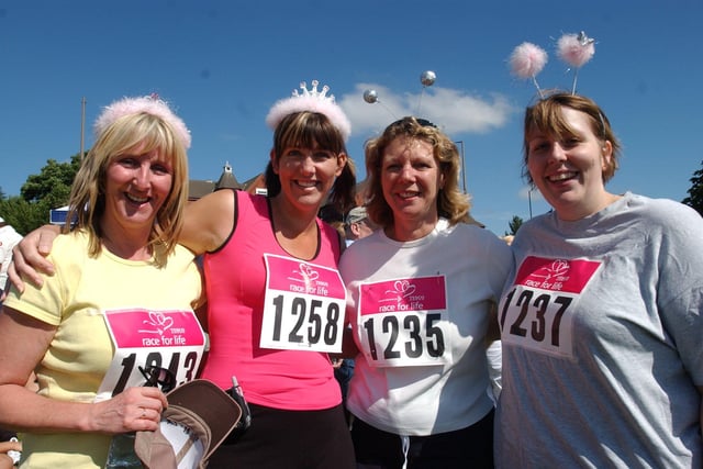 District nurses The Armthorpe Angels, Catherine Parker, Niki Corton, Karen Hay and Fiona Pickering who took part in the 2005 Race For Life