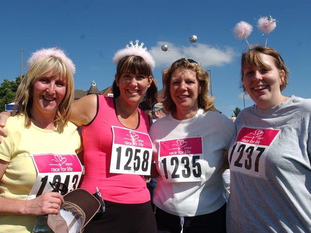 District nurses The Armthorpe Angels, Catherine Parker, Niki Corton, Karen Hay and Fiona Pickering who took part in the 2005 Race For Life