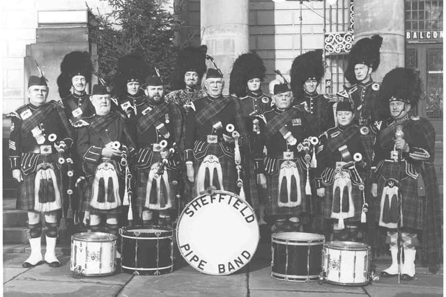 City of Sheffield Pipe Band in 1980