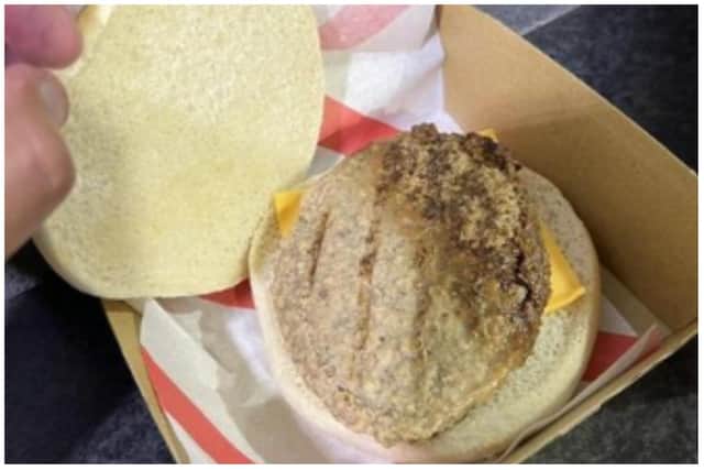 The photo of this cheeseburger served up at a Rotherham United match has gone viral online
