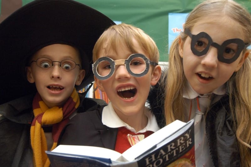 These three Harry Potter fans got right into the spirit of things at Bulwell Library as they got their copies of the last book in the series