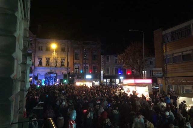 The town centre was packed full of visitors wanting to see the lights switched on.