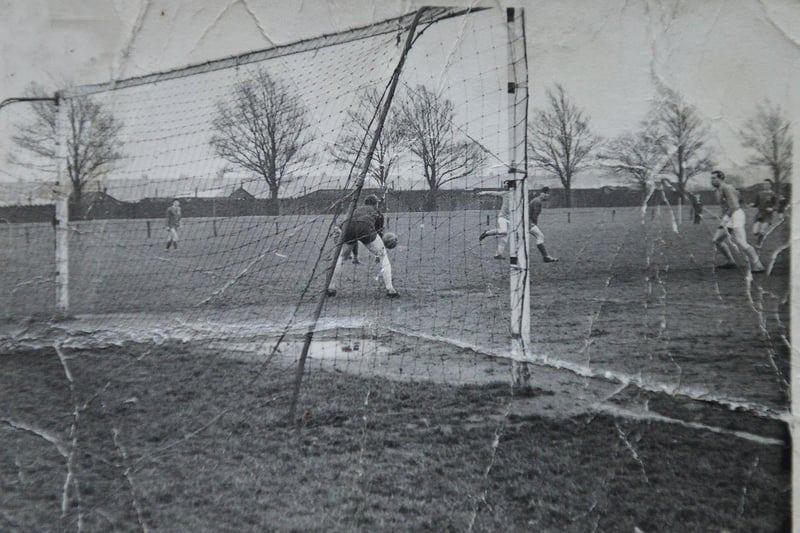 Action from a football match at Grayfields on Boxing Day.