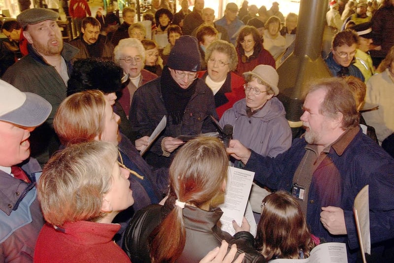 Carol singers at Kirkby's Lights switch-on event