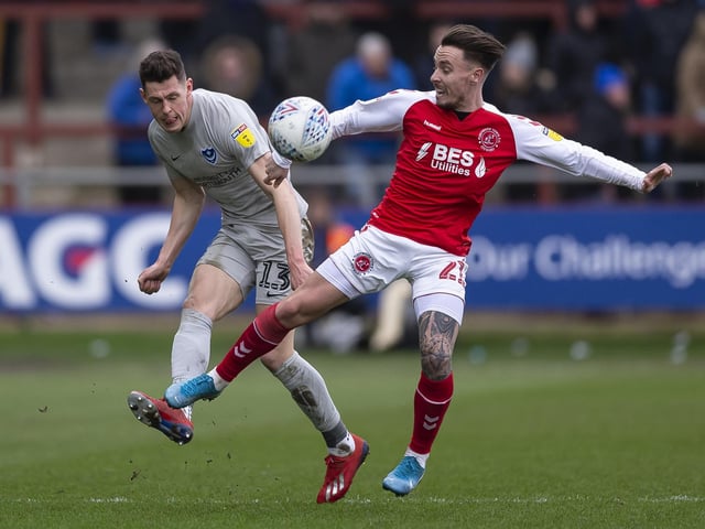 James Bolton battles for the ball