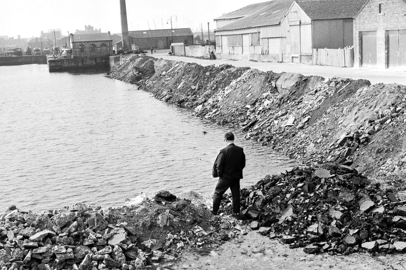 Filling in the east old dock in May 1966.