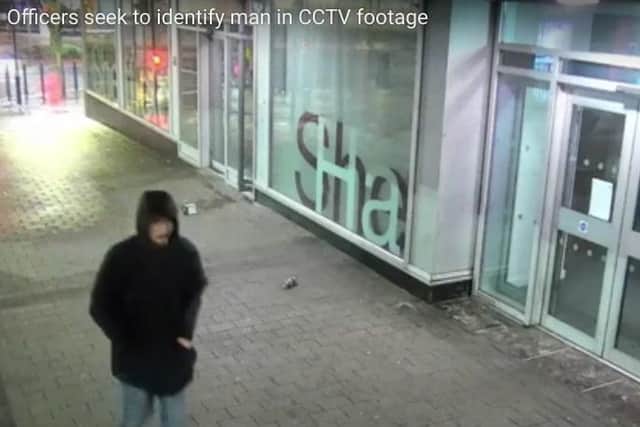 A screenshot of the CCTV footage shows an image of the suspect believed to be involved in the robbery