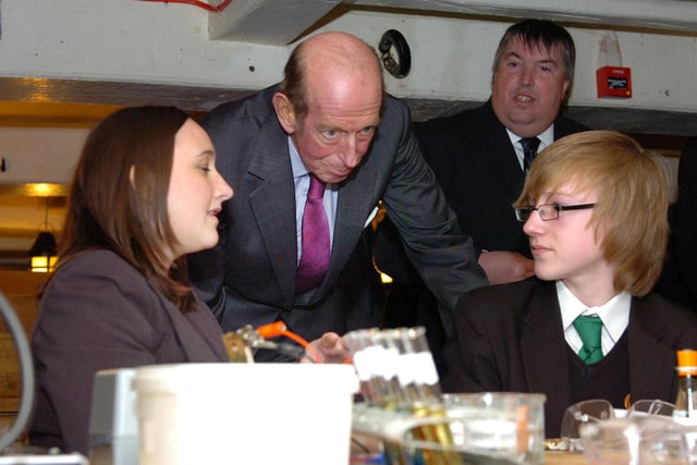 His Royal Highness the Duke of Kent visited the quay and had a tour of HMS Trincomalee in 2012. He met Manor College of Technology teacher Anita Haworth (left) and student Conor Bennison.