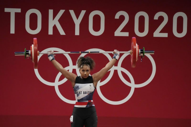 Zoe Smith of Britain competes in the women's 59kg weightlifting event