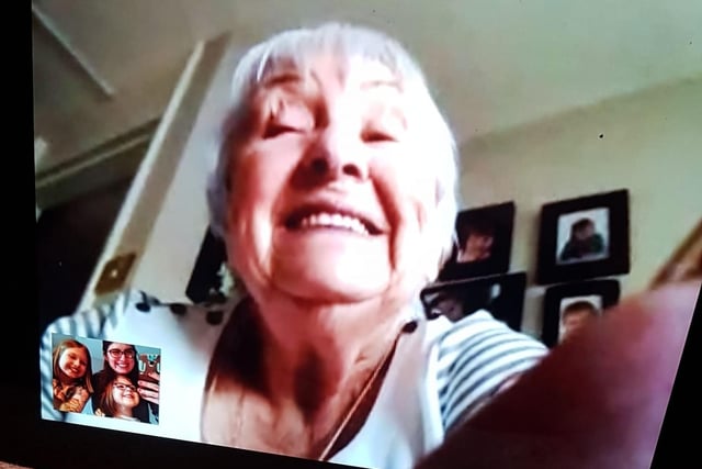 Tori Atkin says: "The first time I got to see my nan's face after weeks of only being able to speak to her on the phone!"