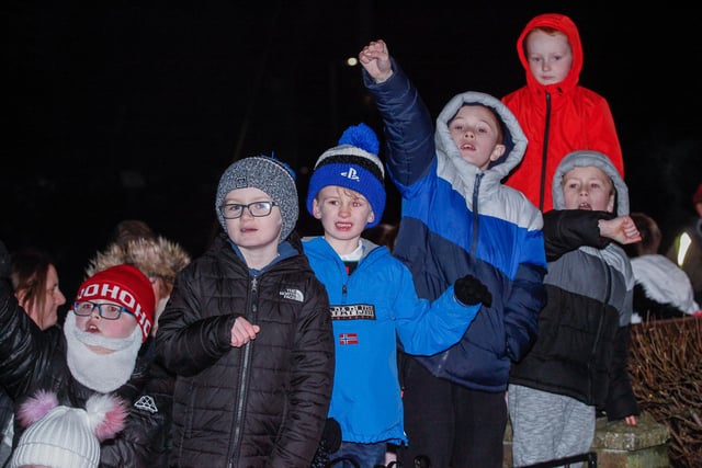 Youngsters watch the festive spectacle in Slamannan