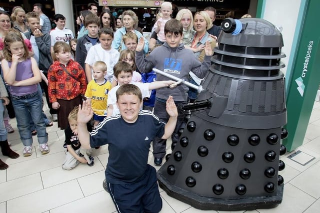 Daleks at Crystal Peaks shopping centre, Sheffield in June 2018