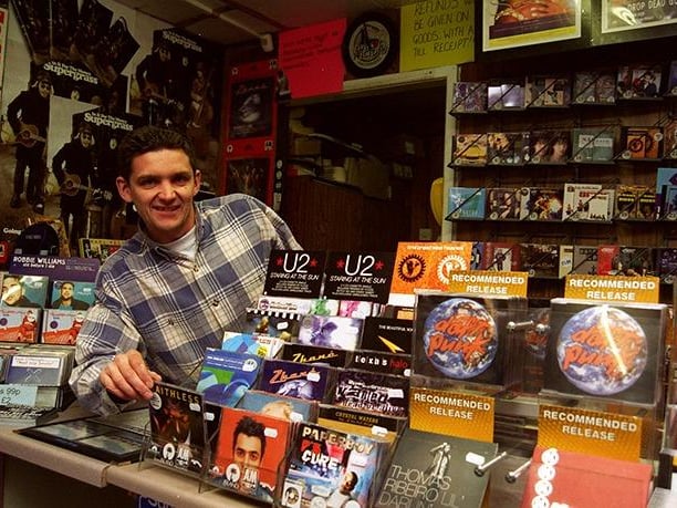 Chris Johnson of Hillsborough Records, Sheffield, pictured on April 18, 1997