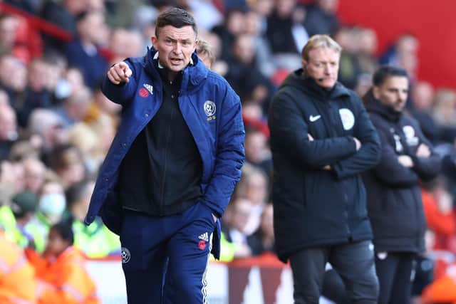 Paul Heckingbottom, the Sheffield United manager, saw his leading goalscorer Billy Sharp forced off in the second half: Darren Staples / Sportimage