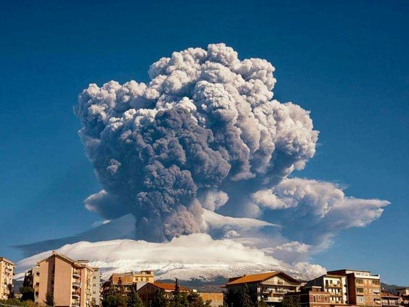 Local residents are said to be unconcerned by the latest eruption, since Etna is one of the most active volcanos on earth. (Davide Anastasi/LaPresse via AP)
