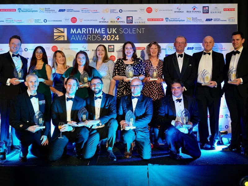 Winners celebrate at the Maritime UK Solent Awards 2024