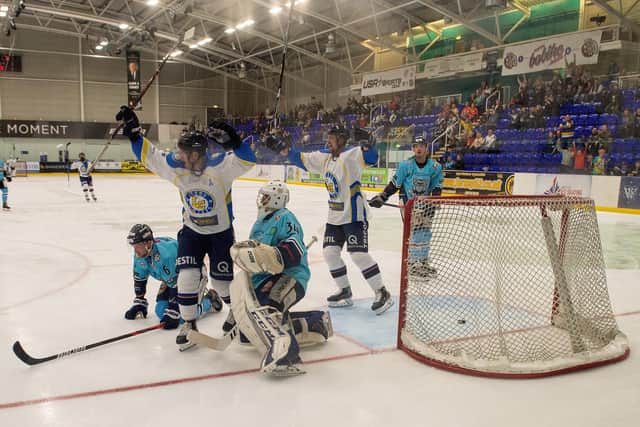 File picture shows the inside of Ice Sheffield, during an ice hockey match in 2019. Emergency services were called to a Sheffield ice hockey match after one of the players grandparents was suddenly taken ill while they watched the game on Sunday.  Picture Bruce Rollinson
