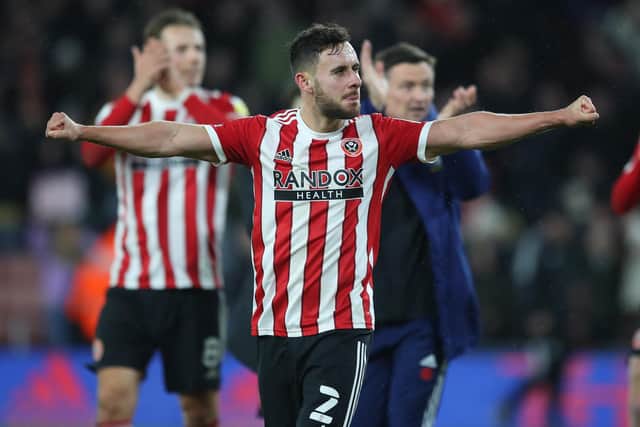 Sheffield United hope defender George Baldock will be fit enough to face Middlesbrough tomorrow evening: Simon Bellis / Sportimage