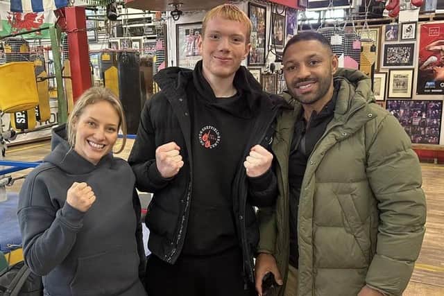 Kell Brook Kingsley Harrap and Ebanie Bridges at Sheffield Boxing Centre