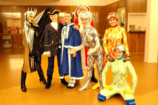 Pupils from the Kathleen Davis School of Performing Arts with their panto production in 2004. Can you name the line-up?