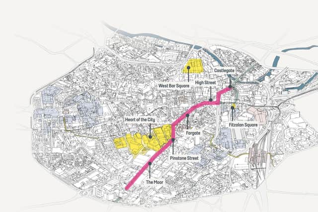 Redevelopment is planned along the 'spine of the city' from Castlegate to The Moor.
