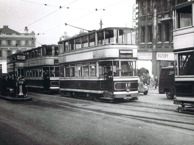 Trams at Waingate, Sheffield