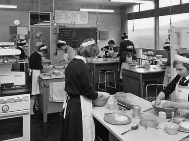 Hunshelf County Secondary School, in Ecclesfield, Sheffield, in 1966. It would later amalgamate with Hunshelf Secondary Modern School to form Ecclesfield Comprehensive School.