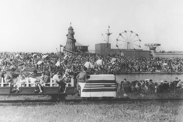 The Seaburn Fairground and train in 1950.