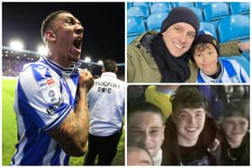 David Tollerfield and his son Rudy (top right), were two of the supporters to leave the game early along with Kenzie Barker (bottom right) and missed Liam Palmer's 98th-minute equaliser.