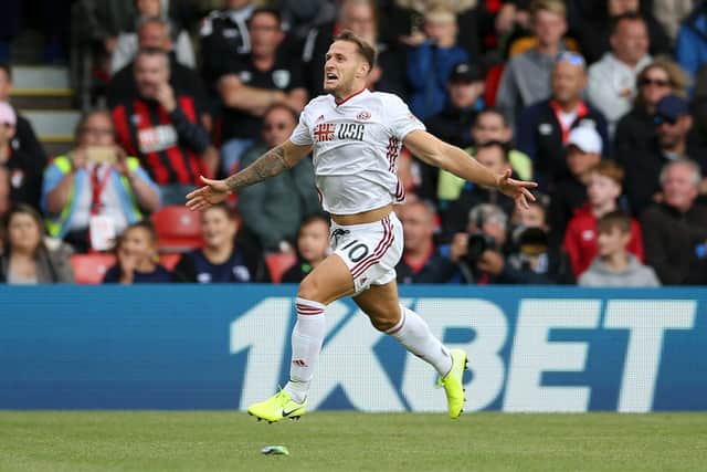 Billy Sharp celebrates at Bournemouth (Photo by Steve Bardens/Getty Images)
