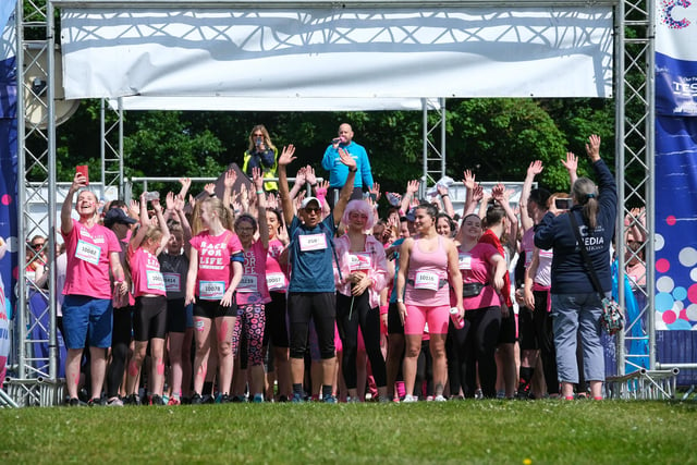 Race For Life 2022 in Graves Park, Sheffield raising money for Cancer research UK