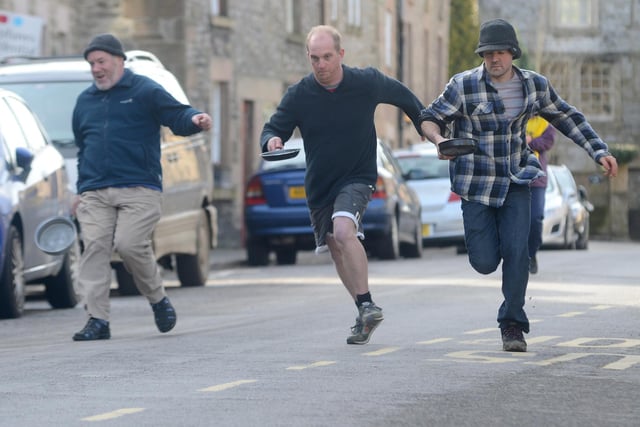 Winster pancake races,  in 2014, the mens race