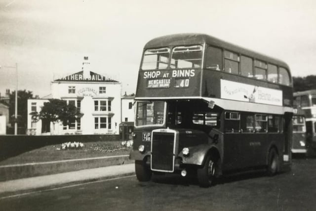 A photo from the early 1960s at the bus station showing the Northern Daily Mail office in Clarence Road in the background.