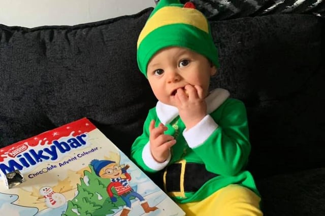 Nine-month-old Carter Blake is ready for Christmas!