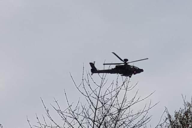 Steven Woods took this photo of an Apache helicopter flying over Thorncliffe in Sheffield (pic: Steven Woods)