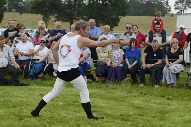Robson Green tries some wrestling in 2014.