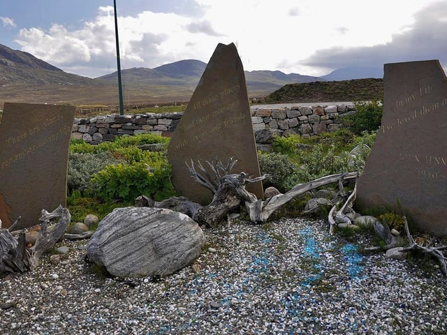 The John Lennon memorial in Durness, which recognises the former Beatle's familial links and childhood visits to the Sutherland region.