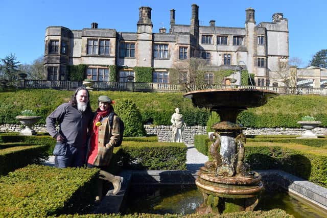 Emma and Jim, owners of Thornbridge Hall,  in the gardens.