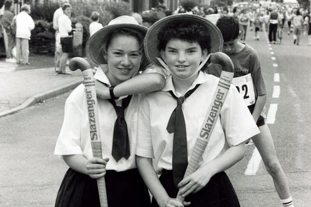 Enjoying the Fun Run in the 1990 Sheffield Marathon